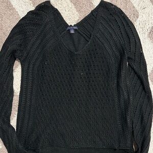 American Eagle Outfitters Black V-Neck Sweater